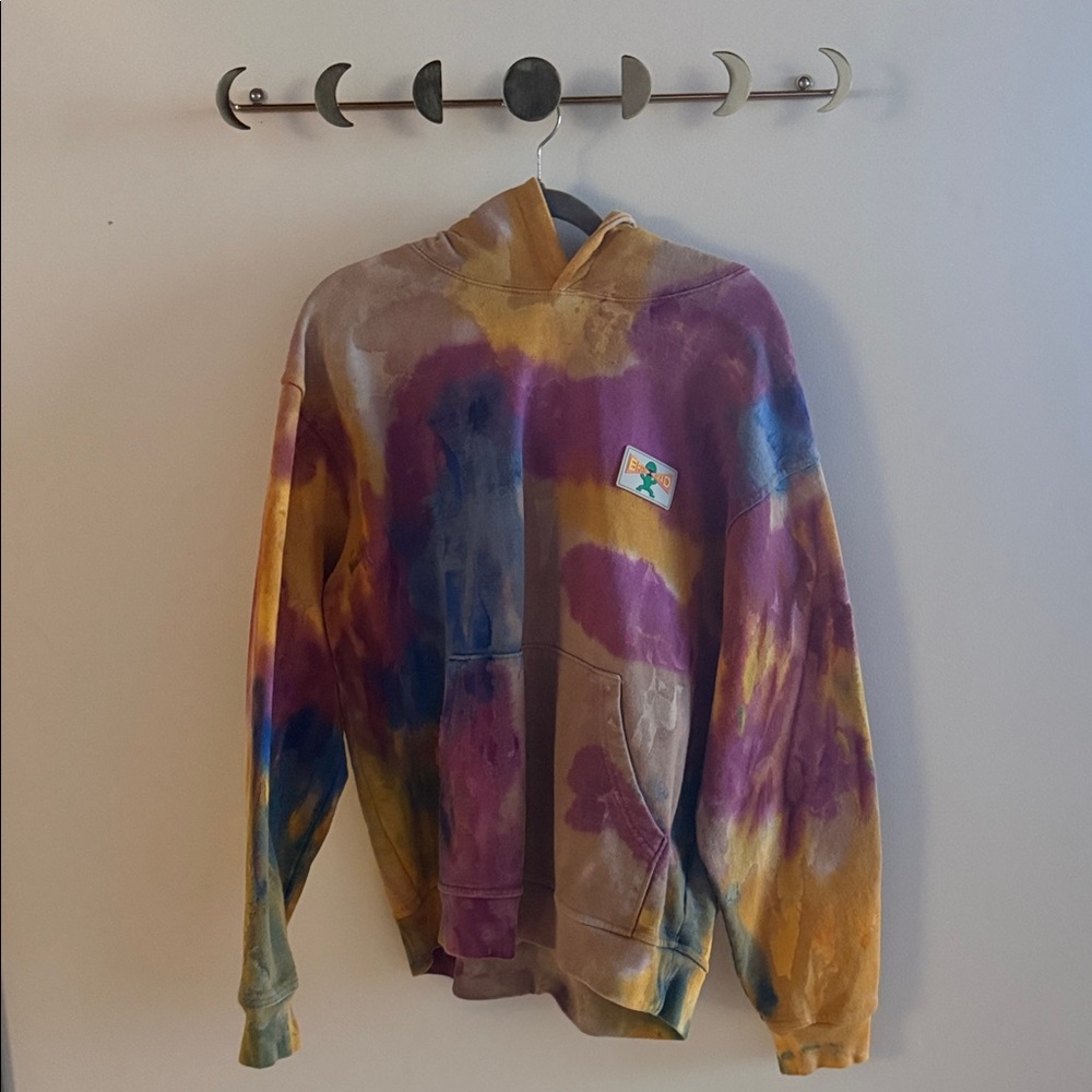 Brain Dead Colorful Tie-Dye Men's Hooded Sweatshirt